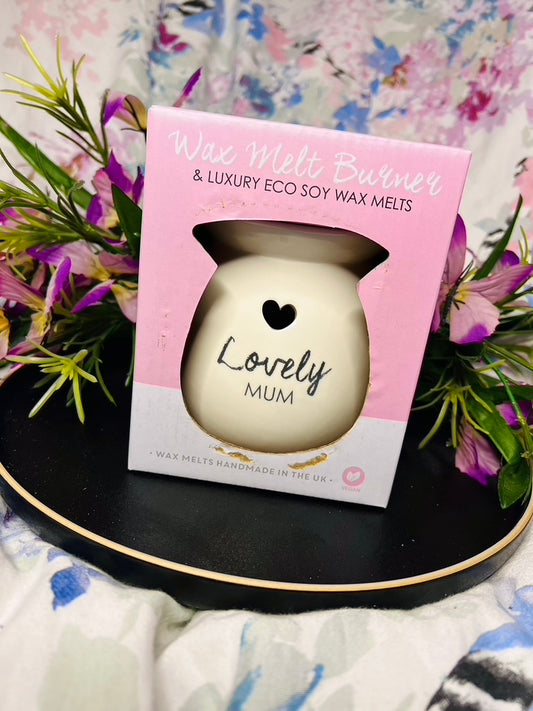 "Lovely Mum" Waxmelt Burner & Melt Gift Set