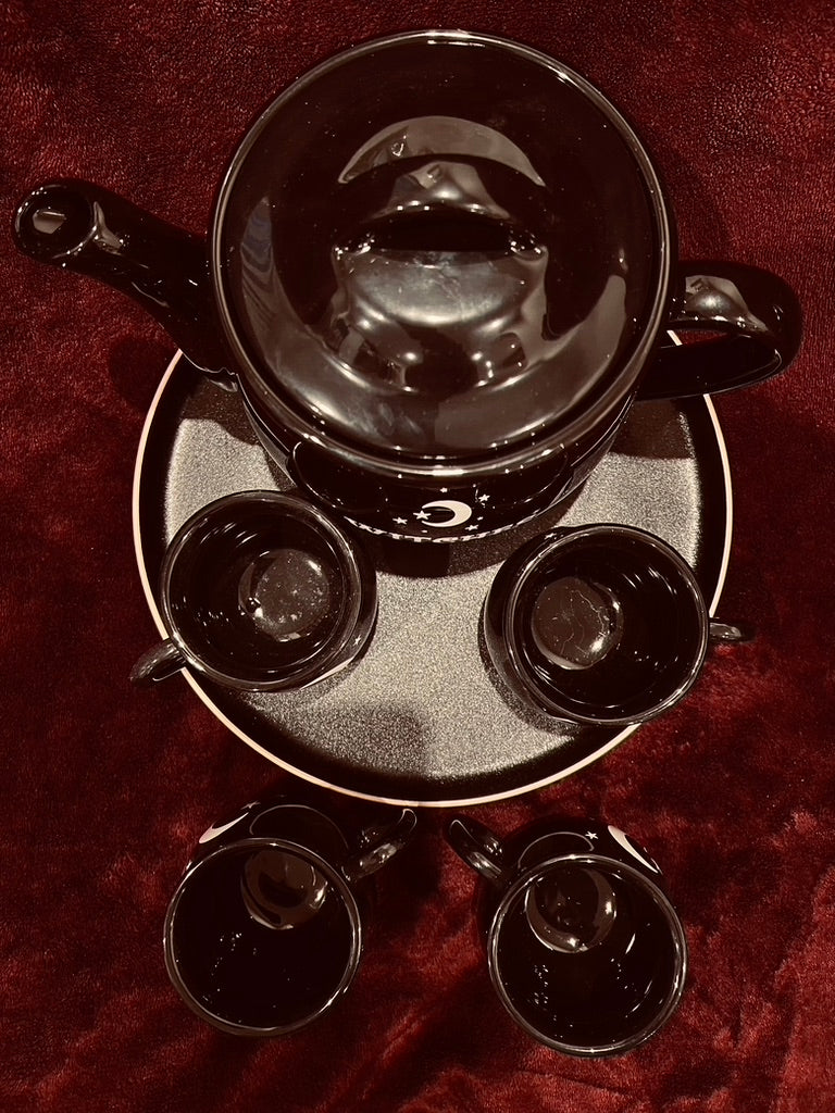 Witches Brew Ceramic Cauldron Tea Set